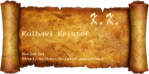 Kulhavi Kristóf névjegykártya