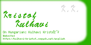 kristof kulhavi business card